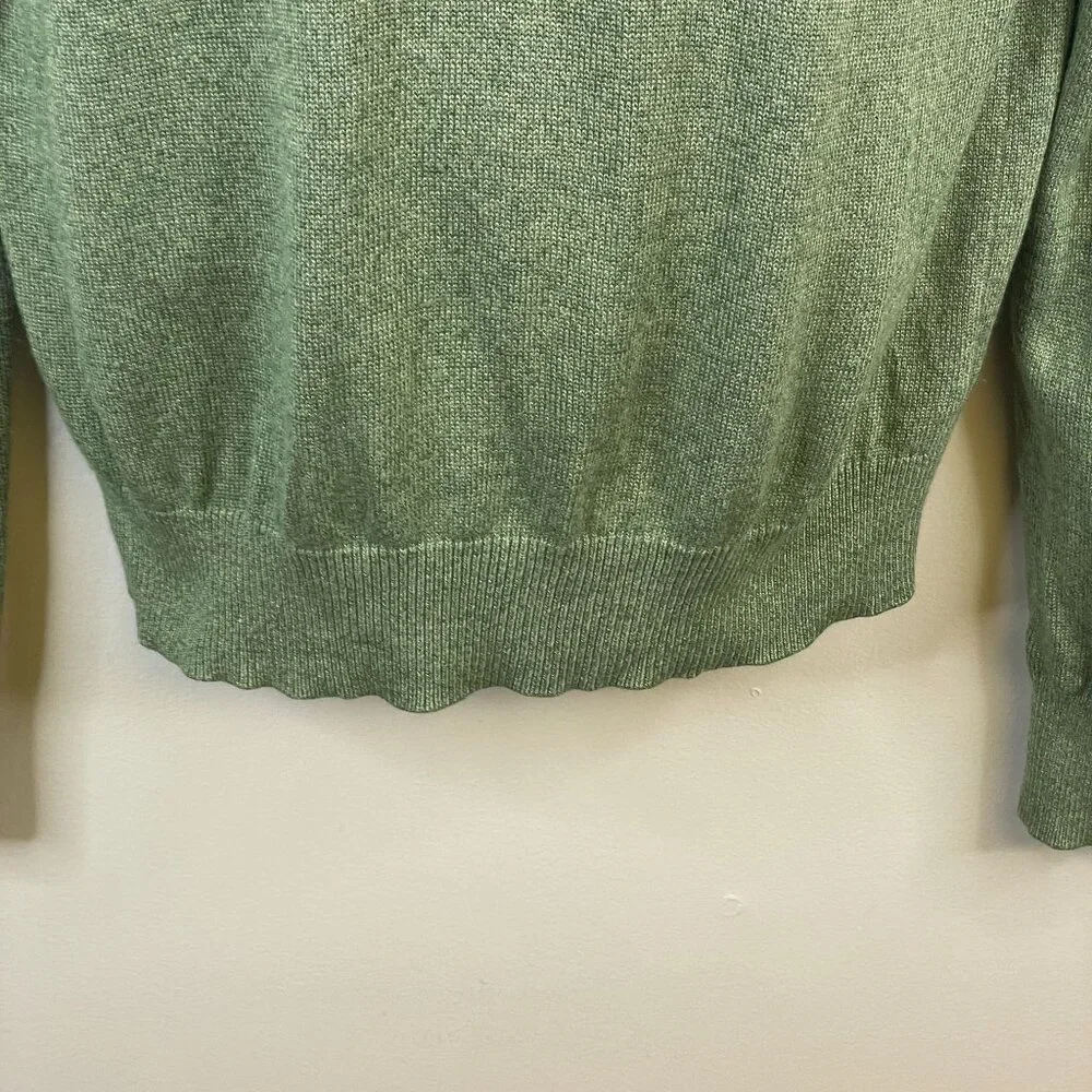 Banana Republic Silk Cashmere Pullover Sweater Medium Earthy Green Preppy Cozy‎